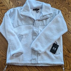 NEW! Women's Under Armour Mission Full Zip Jacket White/Gray Size XS